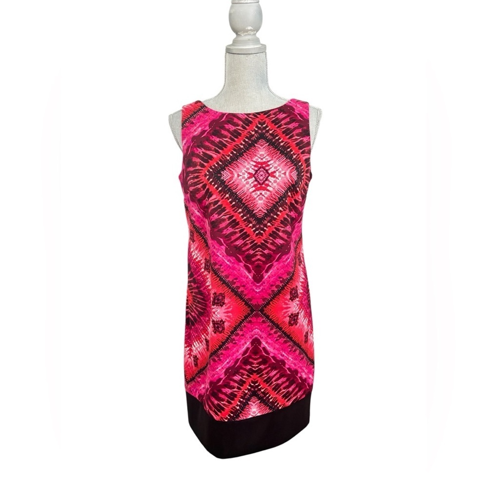 AB Studio Pink Red Sheath Midi Dress l Size 10 Summer Dress